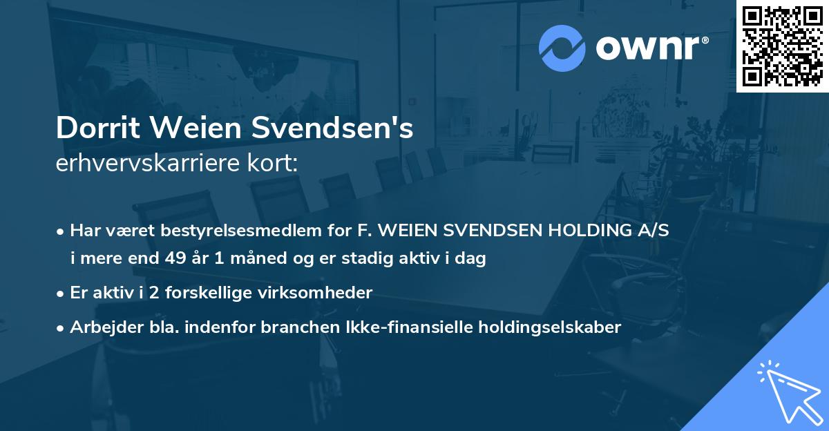 Dorrit Weien Svendsen's erhvervskarriere kort