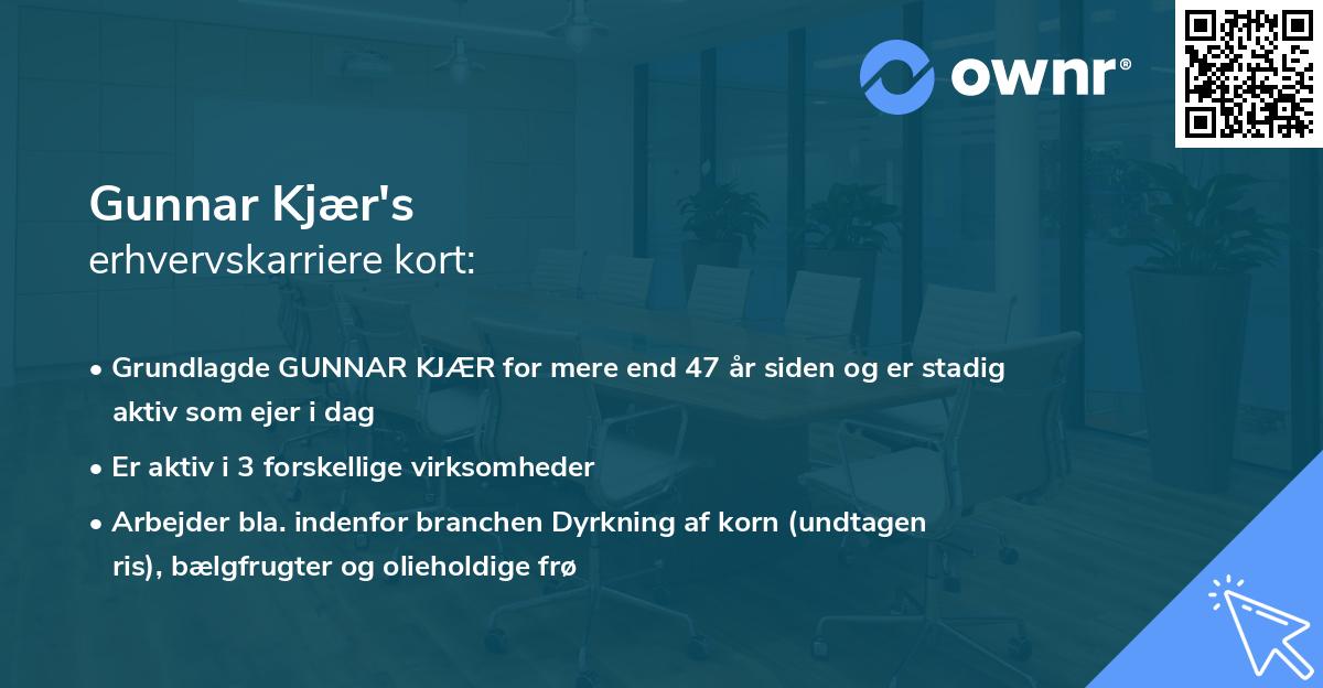Gunnar Kjær's erhvervskarriere kort