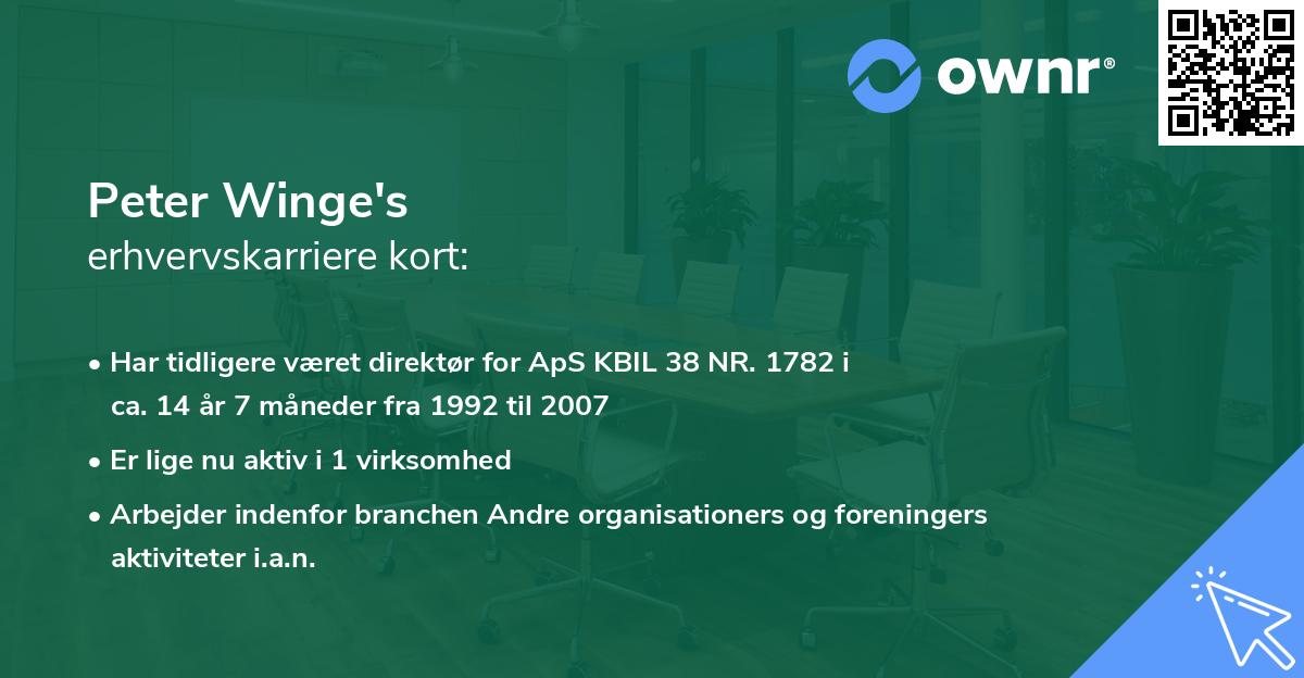 Peter Winge's erhvervskarriere kort