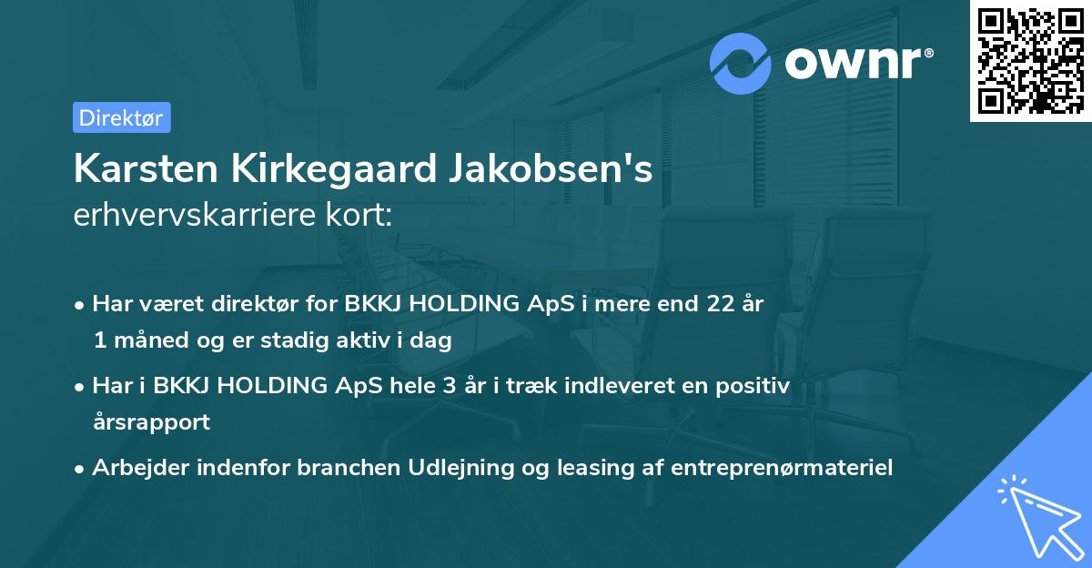 Karsten Kirkegaard Jakobsen's erhvervskarriere kort