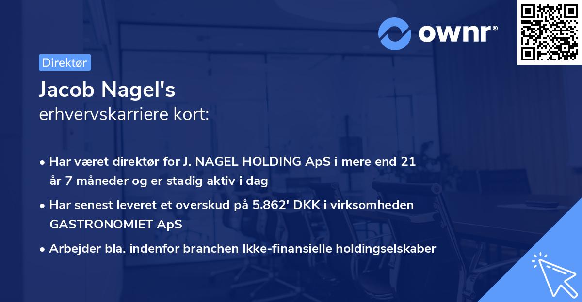 Jacob Nagel's erhvervskarriere kort