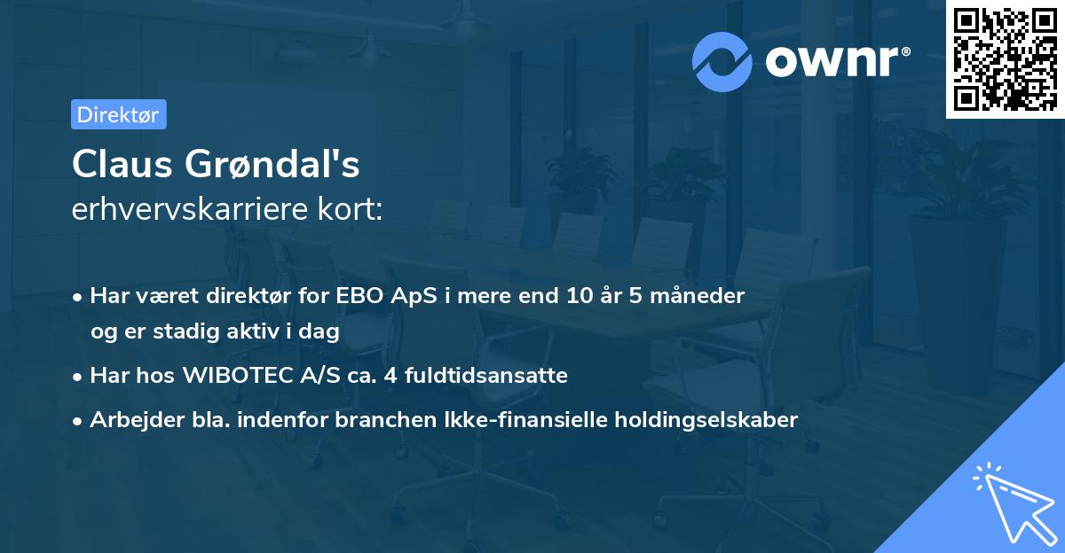 Claus Grøndal's erhvervskarriere kort