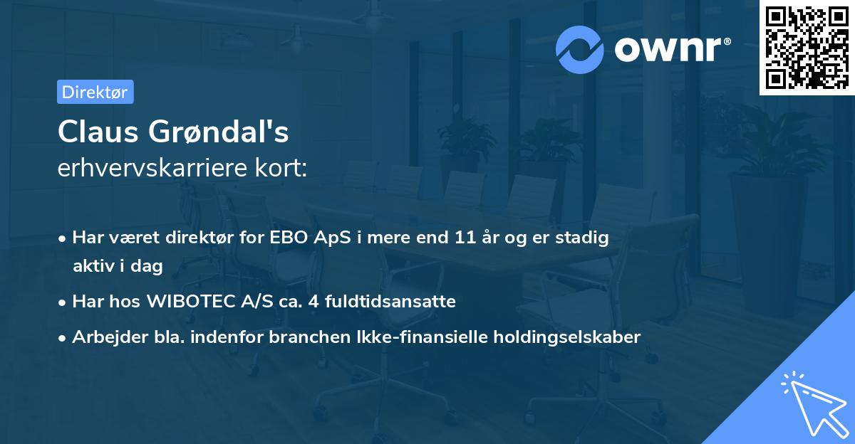 Claus Grøndal's erhvervskarriere kort