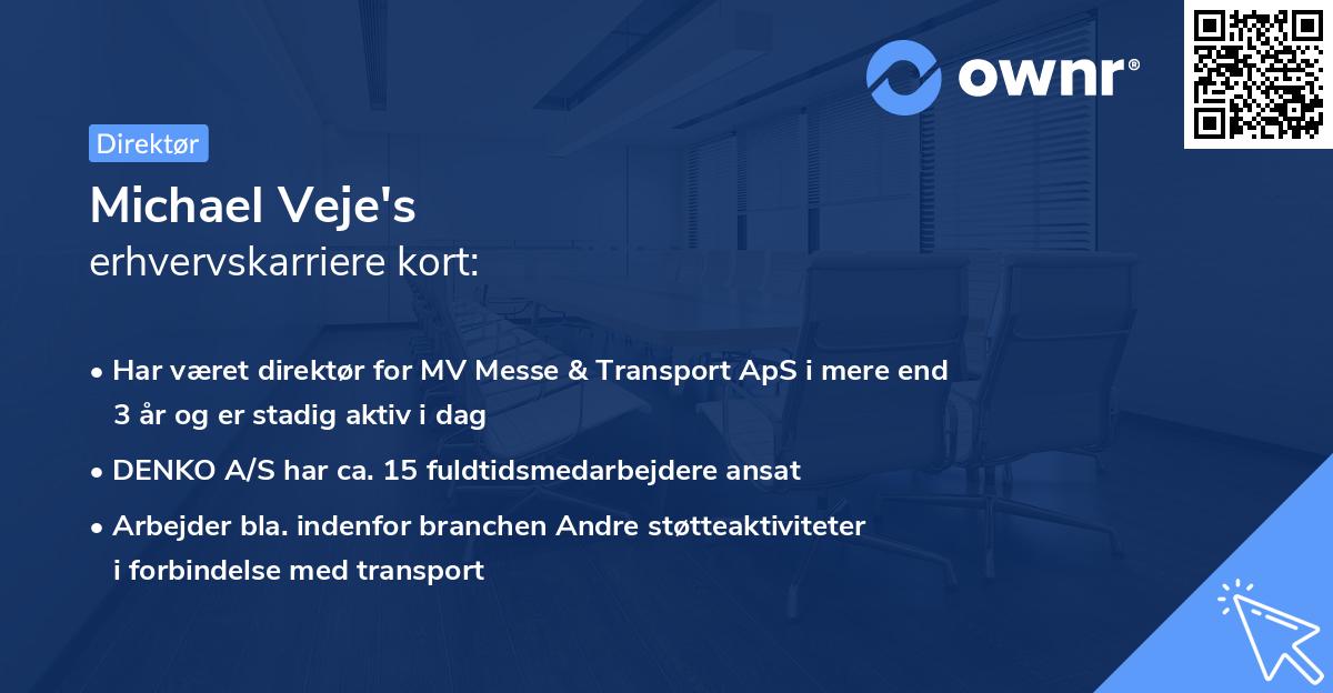 Michael Veje's erhvervskarriere kort