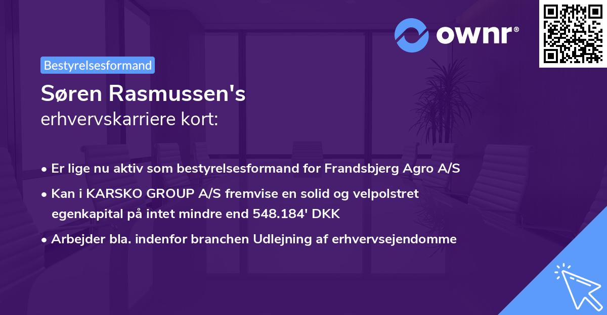 Søren Rasmussen's erhvervskarriere kort