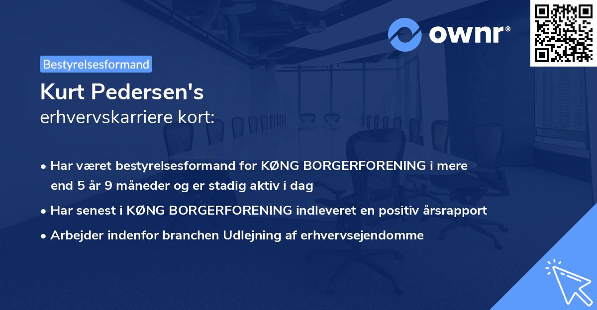 Kurt Pedersen's erhvervskarriere kort