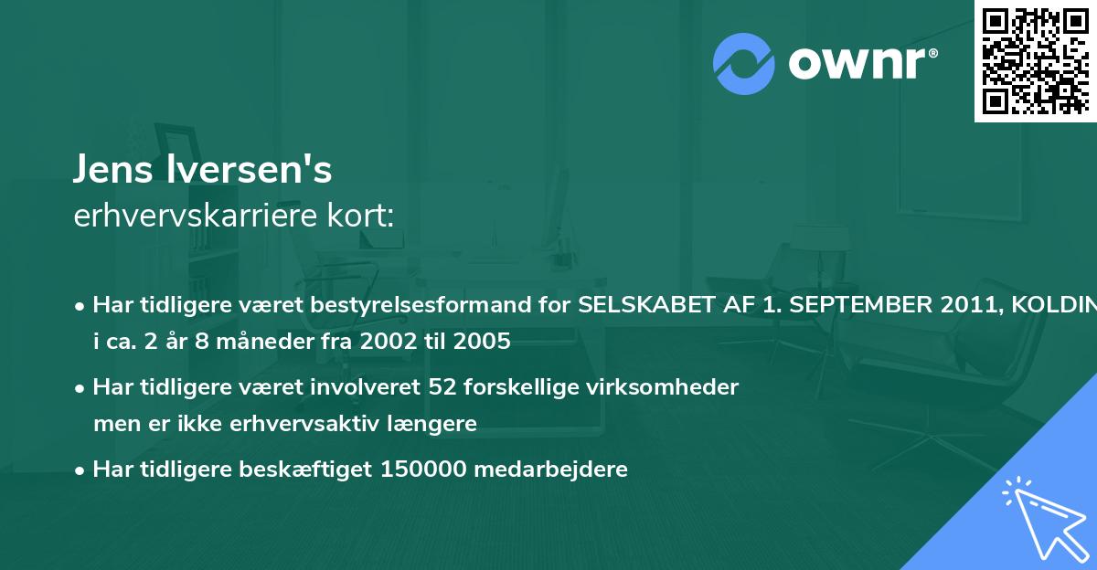 Jens Iversen's erhvervskarriere kort