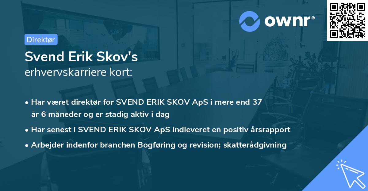 Svend Erik Skov's erhvervskarriere kort