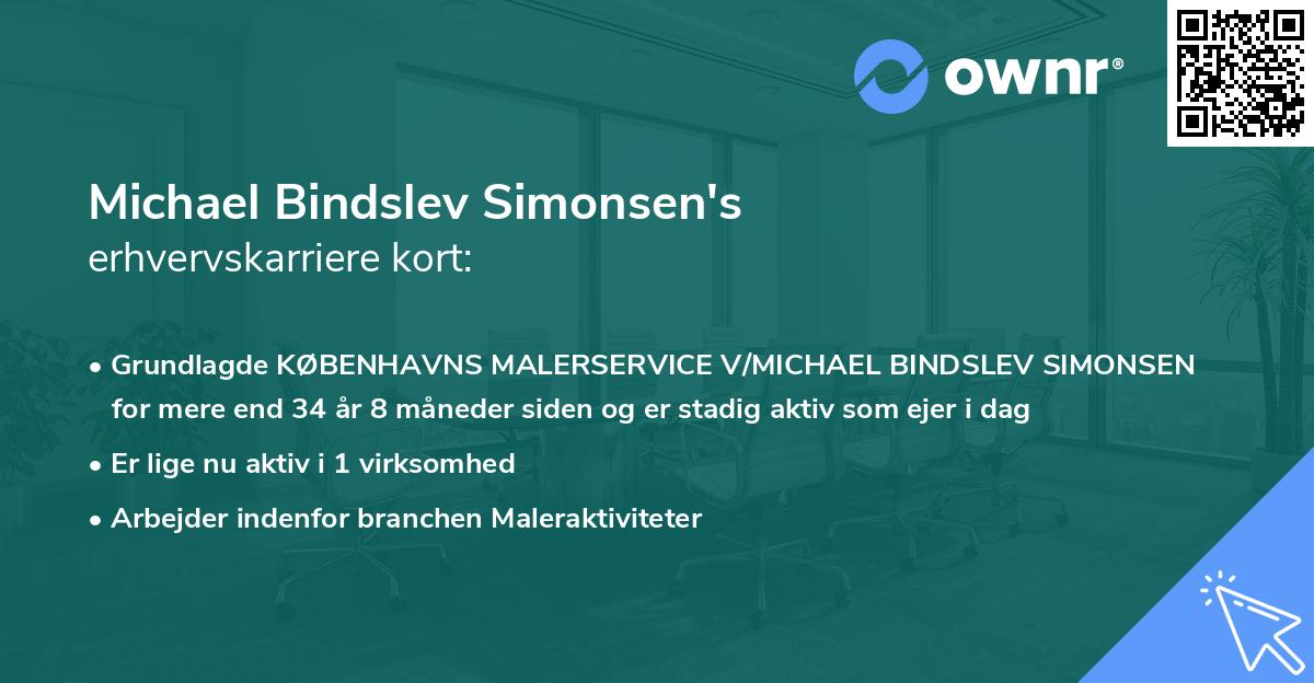 Michael Bindslev Simonsen's erhvervskarriere kort