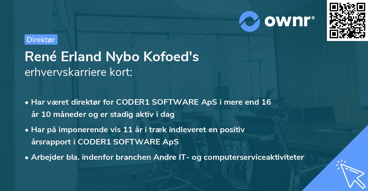 René Erland Nybo Kofoed's erhvervskarriere kort