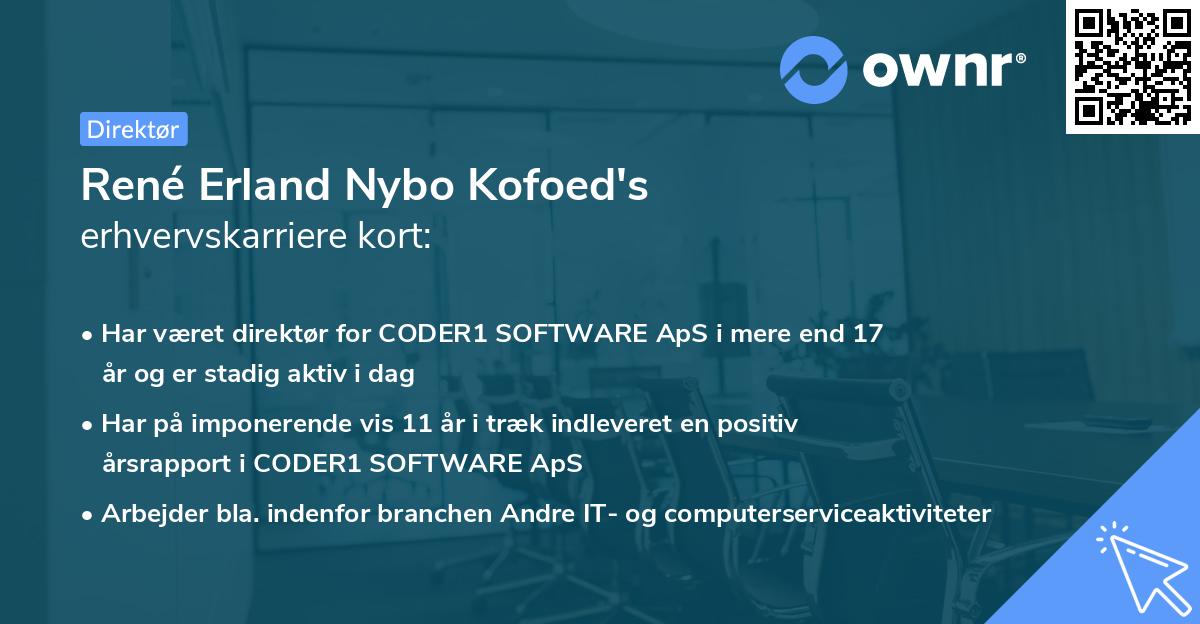 René Erland Nybo Kofoed's erhvervskarriere kort