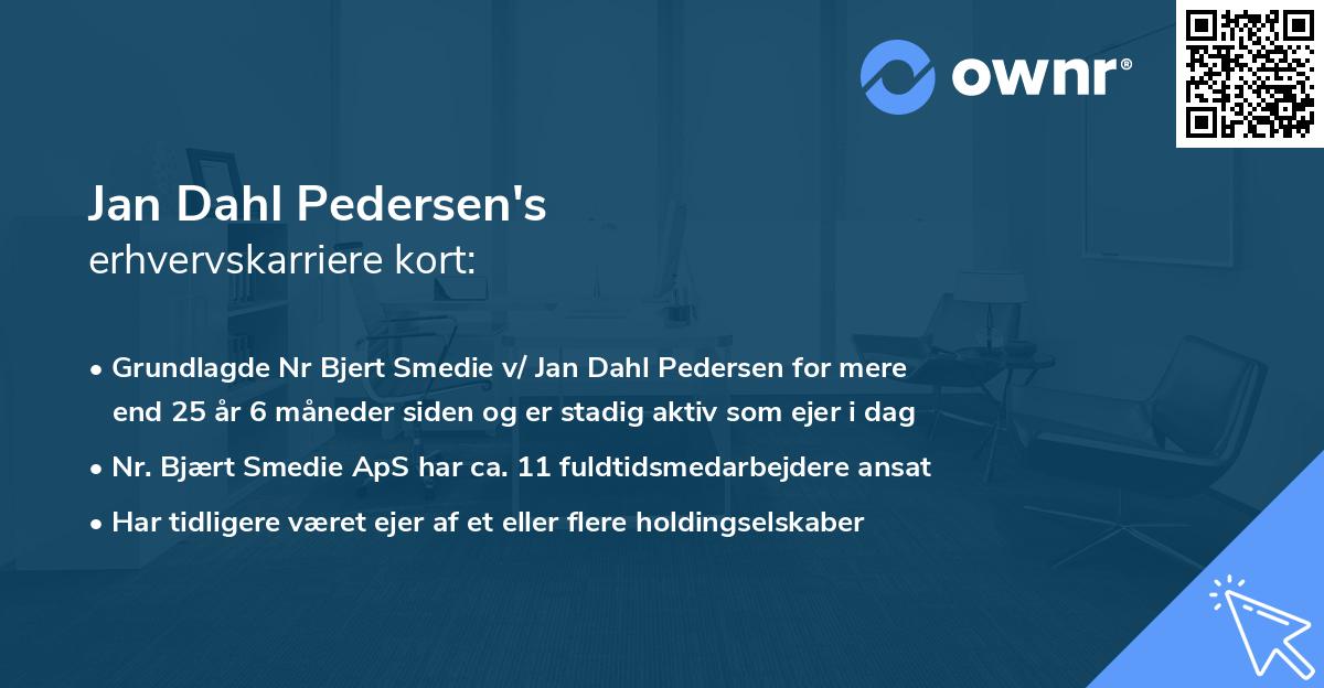 Jan Dahl Pedersen's erhvervskarriere kort