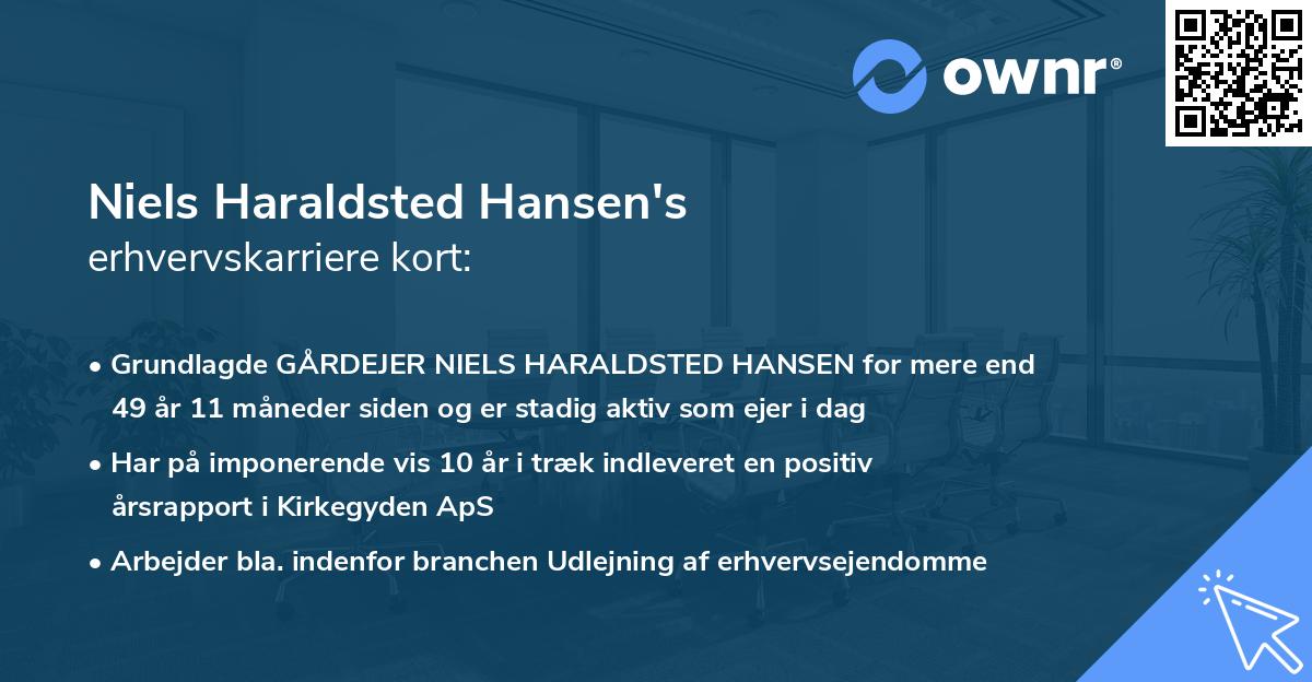 Niels Haraldsted Hansen's erhvervskarriere kort