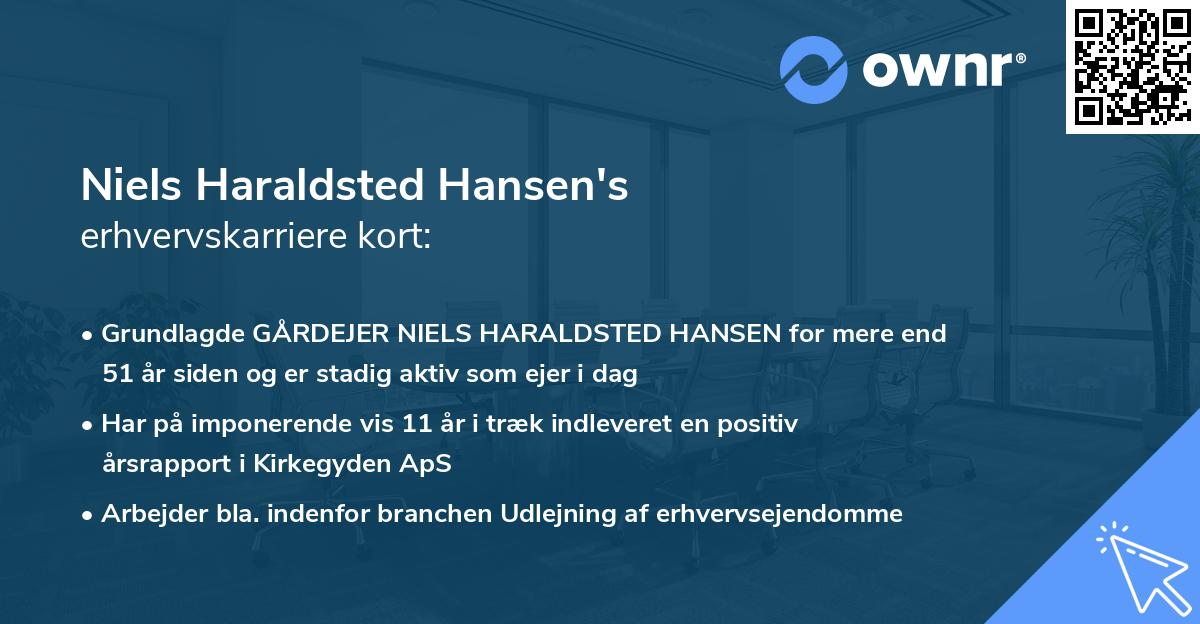 Niels Haraldsted Hansen's erhvervskarriere kort