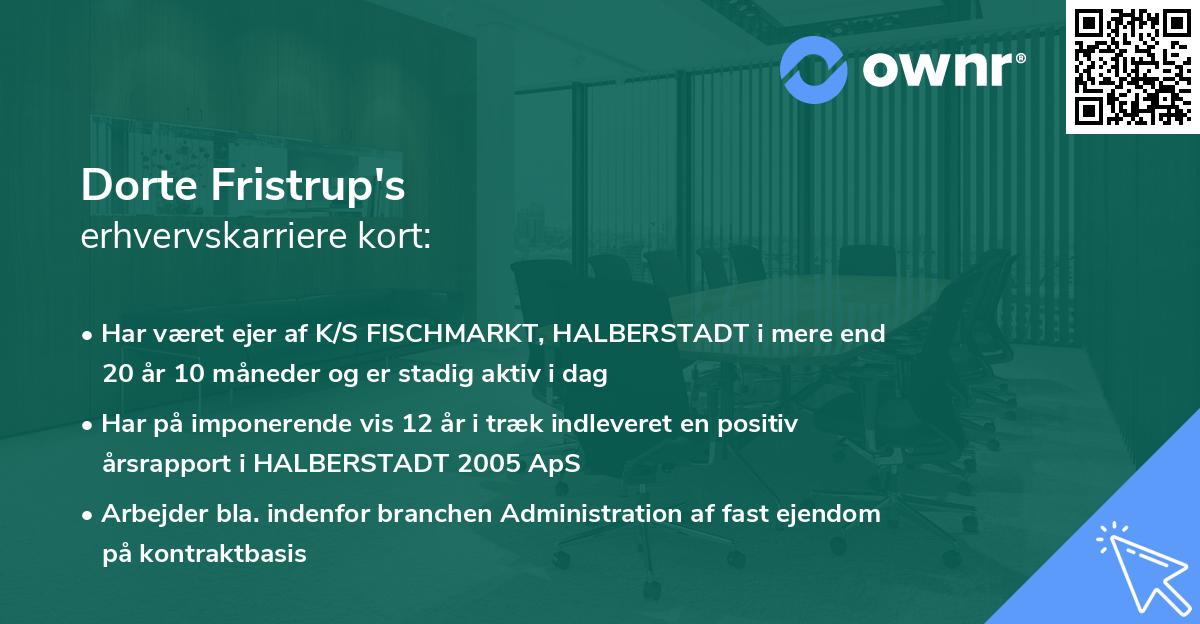 Dorte Fristrup's erhvervskarriere kort