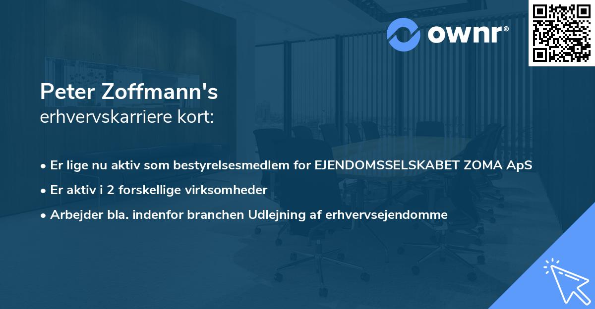 Peter Zoffmann's erhvervskarriere kort