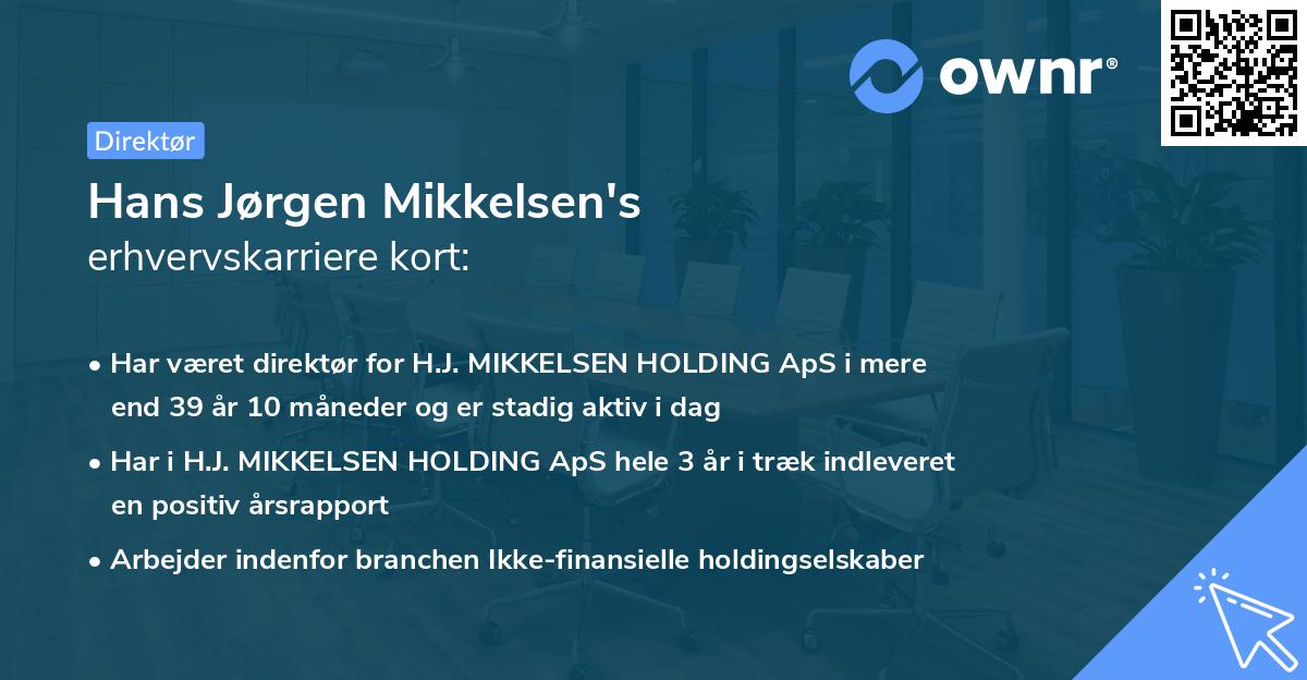 Hans Jørgen Mikkelsen's erhvervskarriere kort