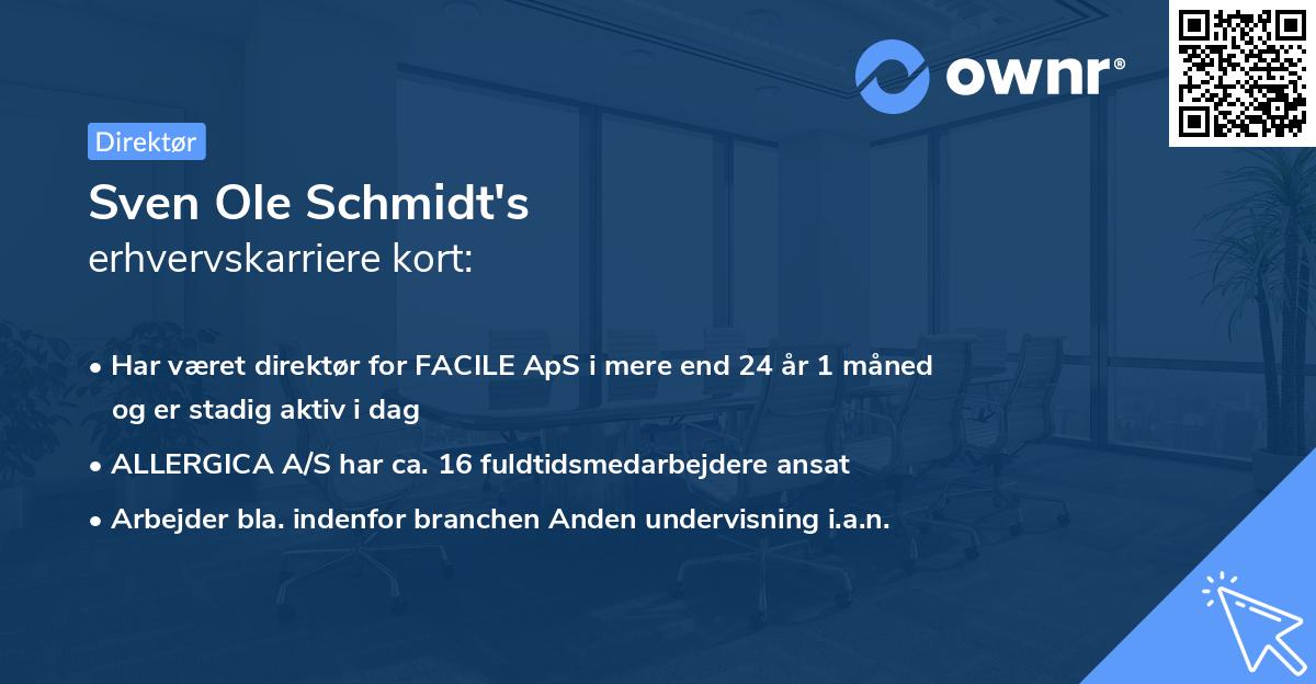 Sven Ole Schmidt's erhvervskarriere kort