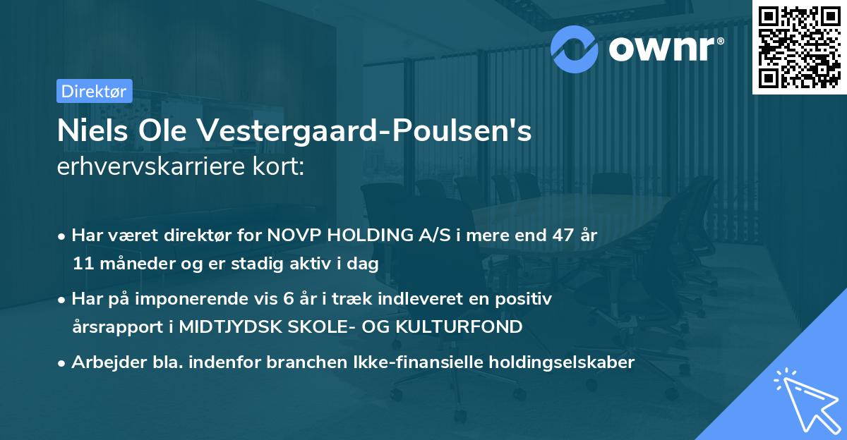 Niels Ole Vestergaard-Poulsen's erhvervskarriere kort