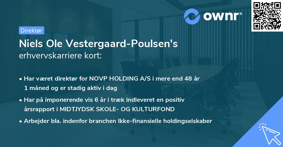 Niels Ole Vestergaard-Poulsen's erhvervskarriere kort