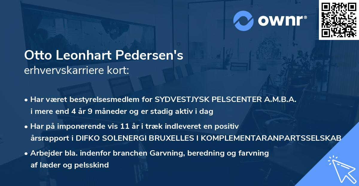 Otto Leonhart Pedersen's erhvervskarriere kort