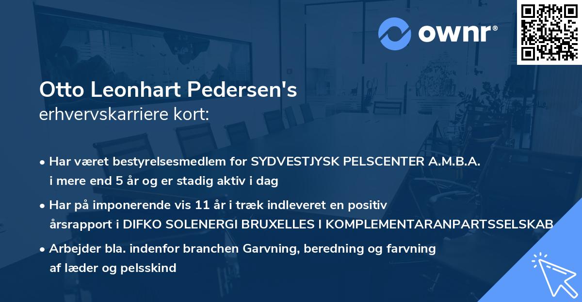 Otto Leonhart Pedersen's erhvervskarriere kort