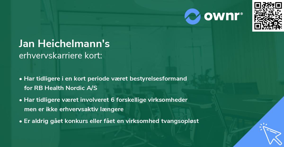 Jan Heichelmann's erhvervskarriere kort