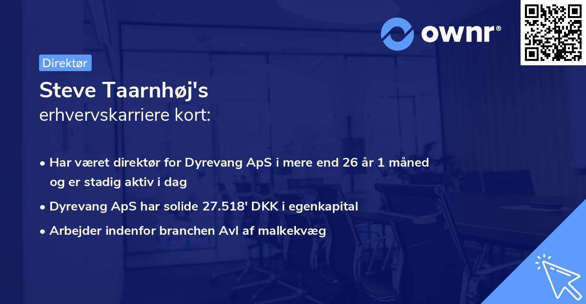 Steve Taarnhøj's erhvervskarriere kort
