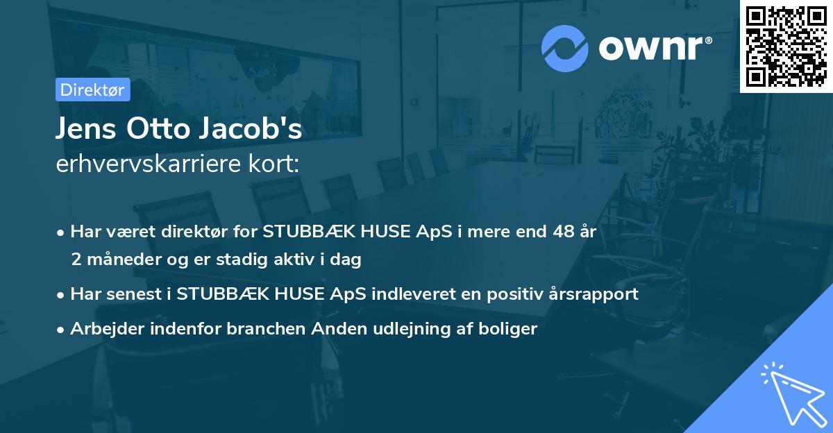 Jens Otto Jacob's erhvervskarriere kort