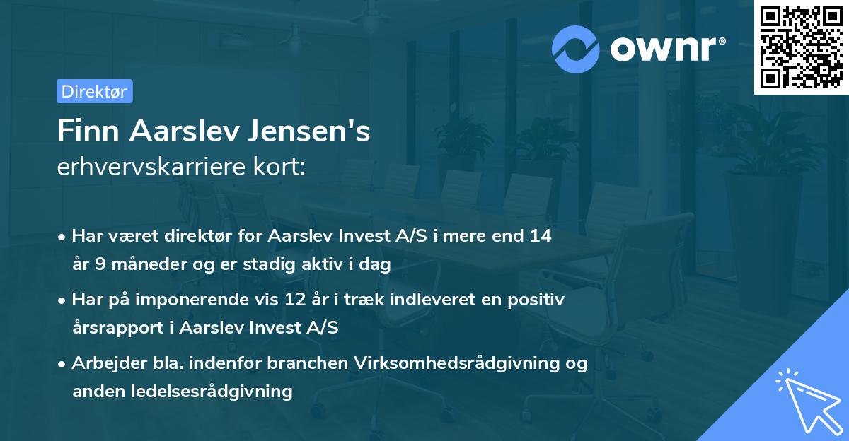 Finn Aarslev Jensen's erhvervskarriere kort