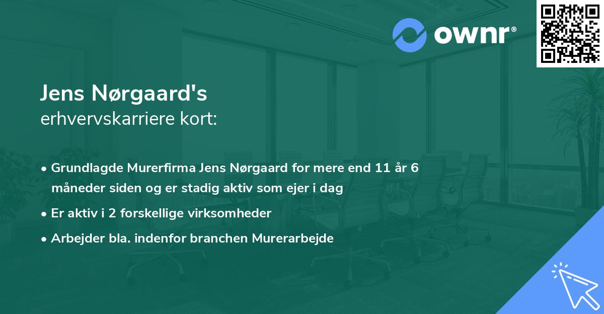 Jens Nørgaard's erhvervskarriere kort