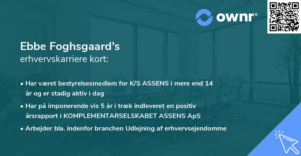 Ebbe Foghsgaard's erhvervskarriere kort