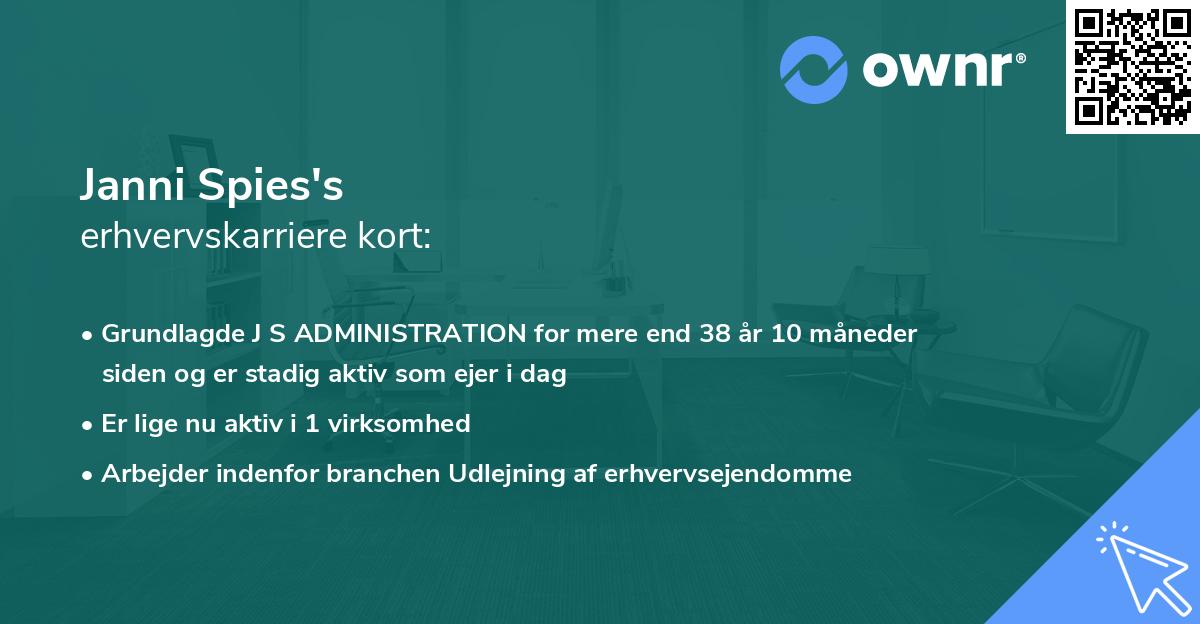 Janni Spies's erhvervskarriere kort