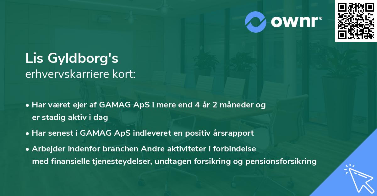 Lis Gyldborg's erhvervskarriere kort