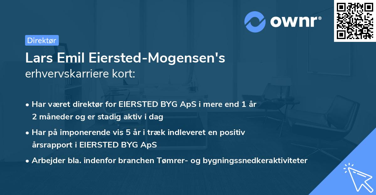 Lars Emil Eiersted-Mogensen's erhvervskarriere kort