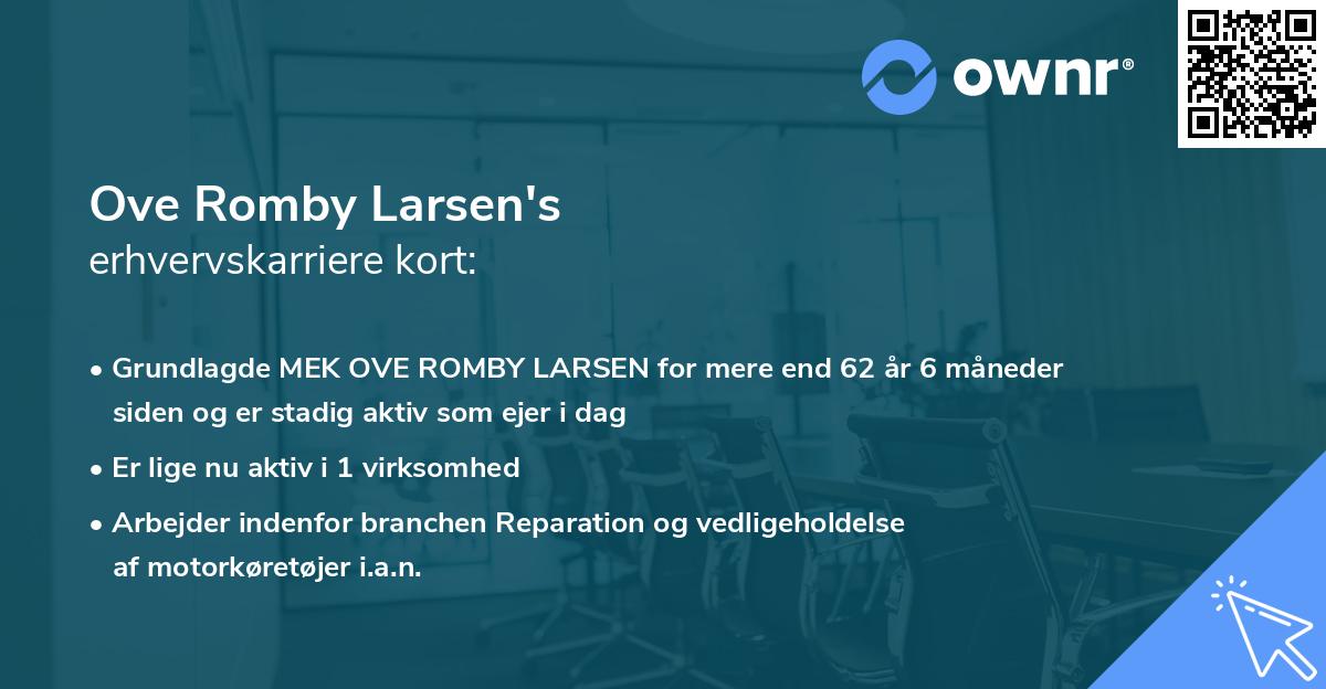 Ove Romby Larsen's erhvervskarriere kort