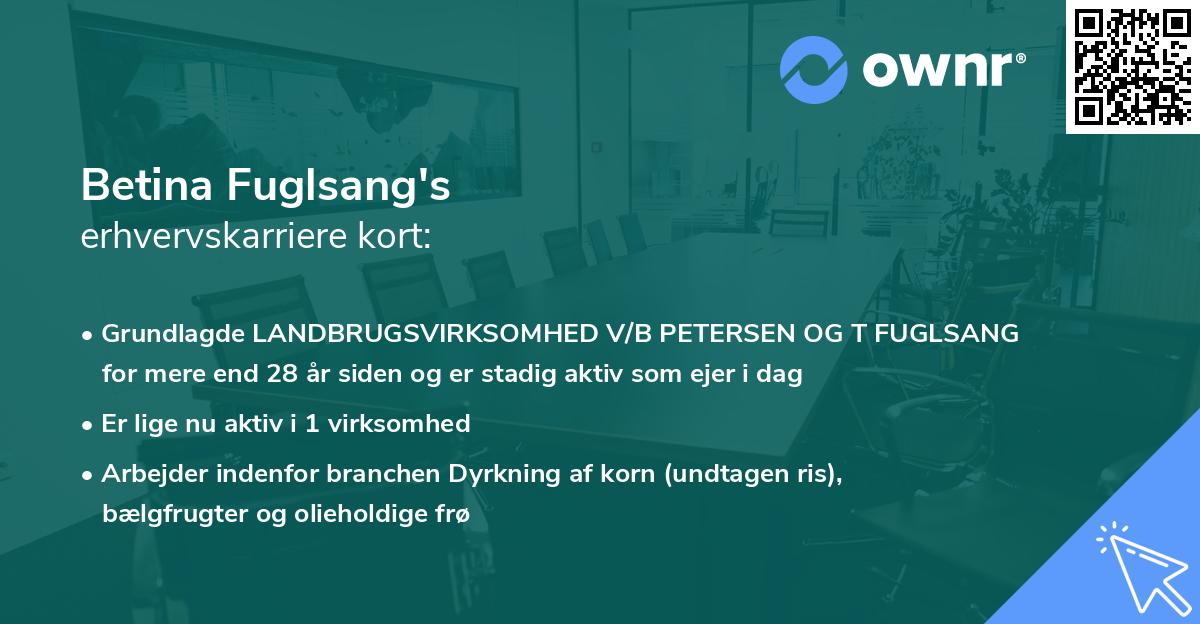 Betina Fuglsang's erhvervskarriere kort