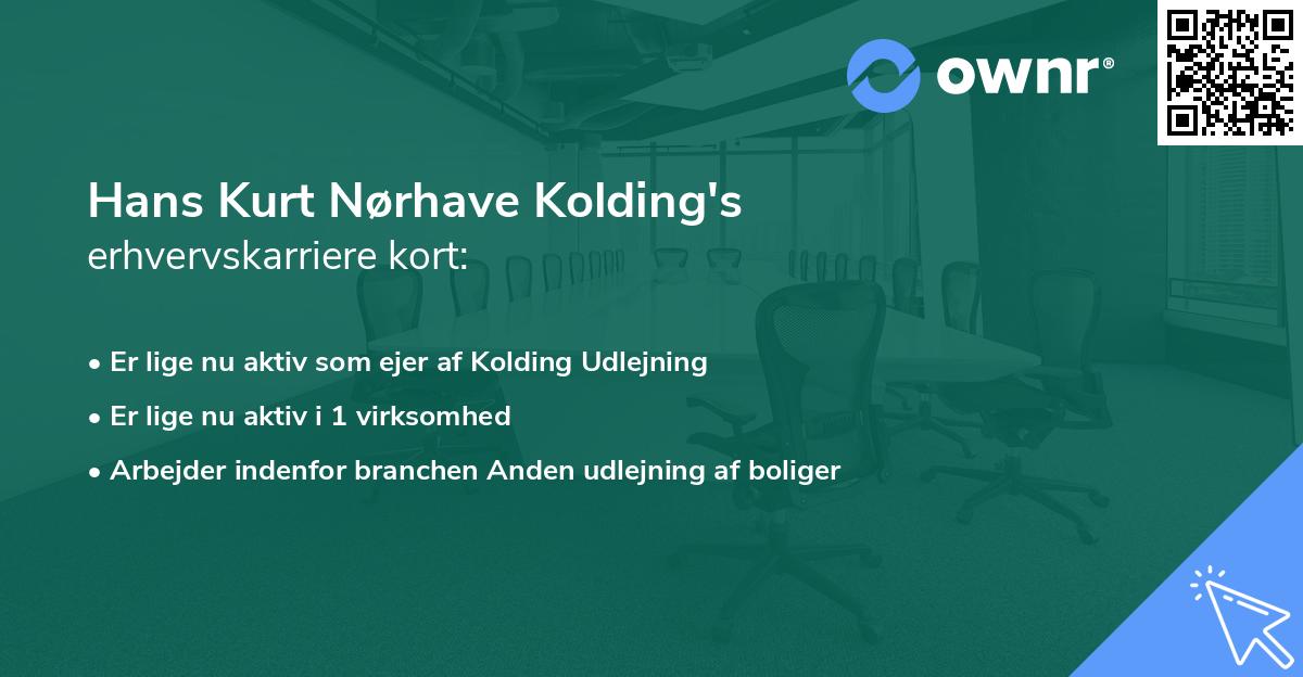 Hans Kurt Nørhave Kolding's erhvervskarriere kort