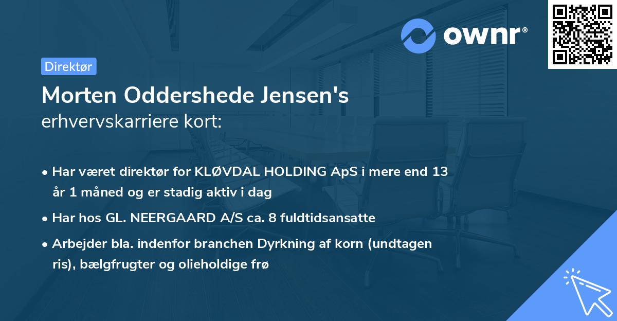 Morten Oddershede Jensen's erhvervskarriere kort