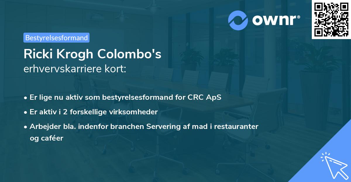 Ricki Krogh Colombo's erhvervskarriere kort