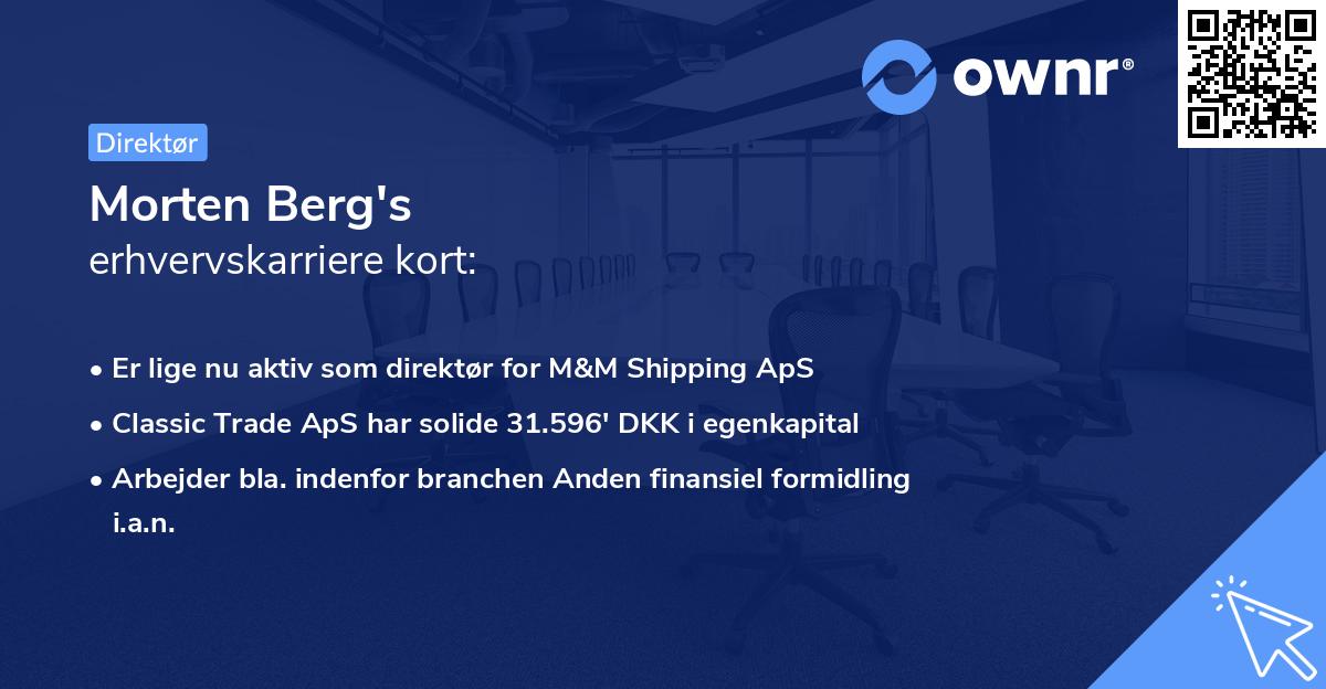 Morten Berg's erhvervskarriere kort