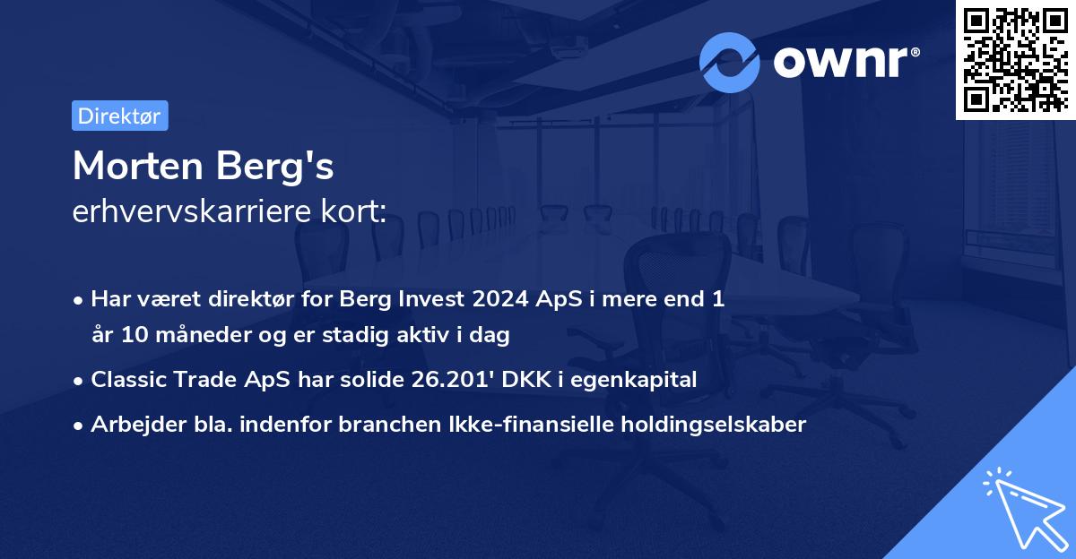 Morten Berg's erhvervskarriere kort