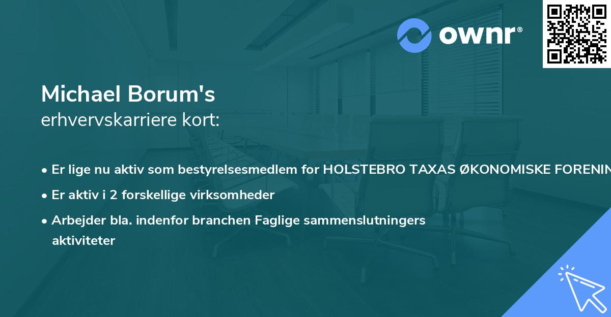 Michael Borum's erhvervskarriere kort