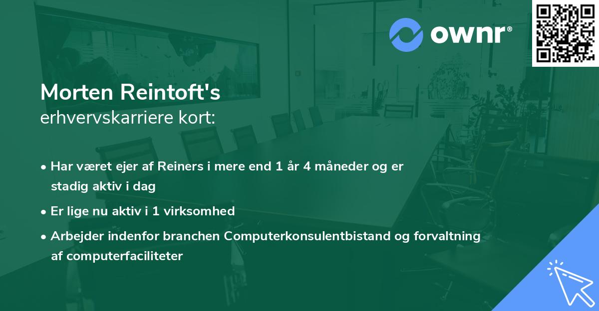 Morten Reintoft's erhvervskarriere kort