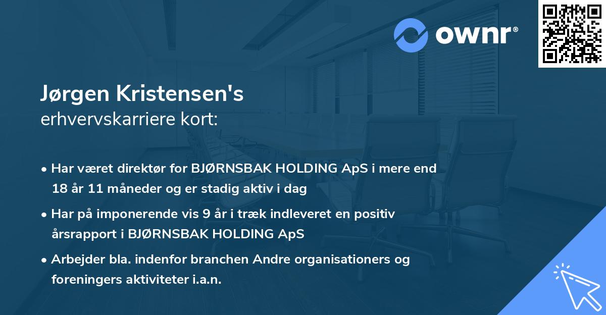 Jørgen Kristensen's erhvervskarriere kort