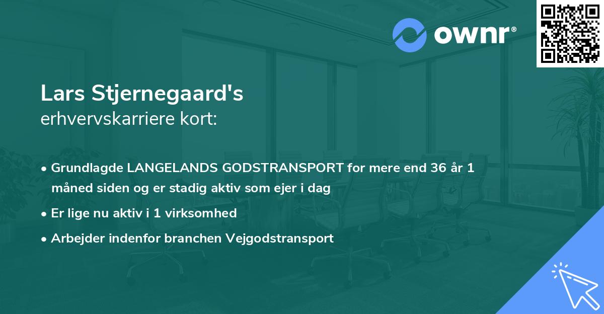 Lars Stjernegaard's erhvervskarriere kort