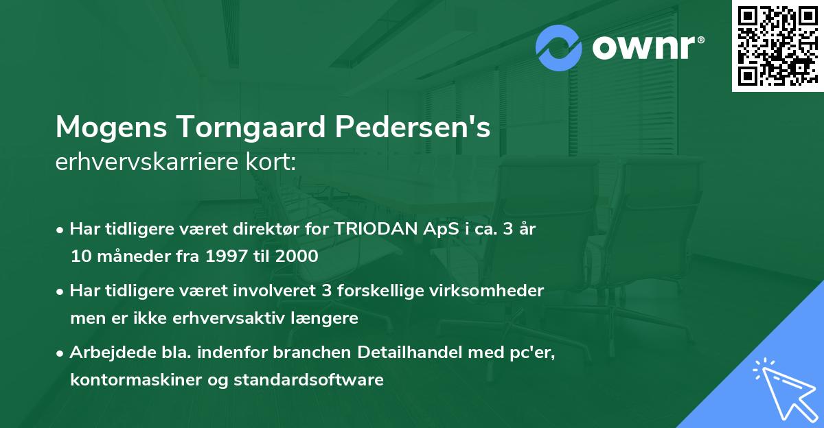 Mogens Torngaard Pedersen's erhvervskarriere kort