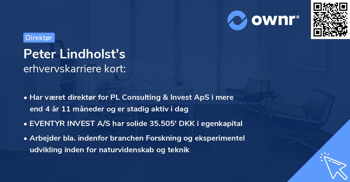 Peter Lindholst's erhvervskarriere kort