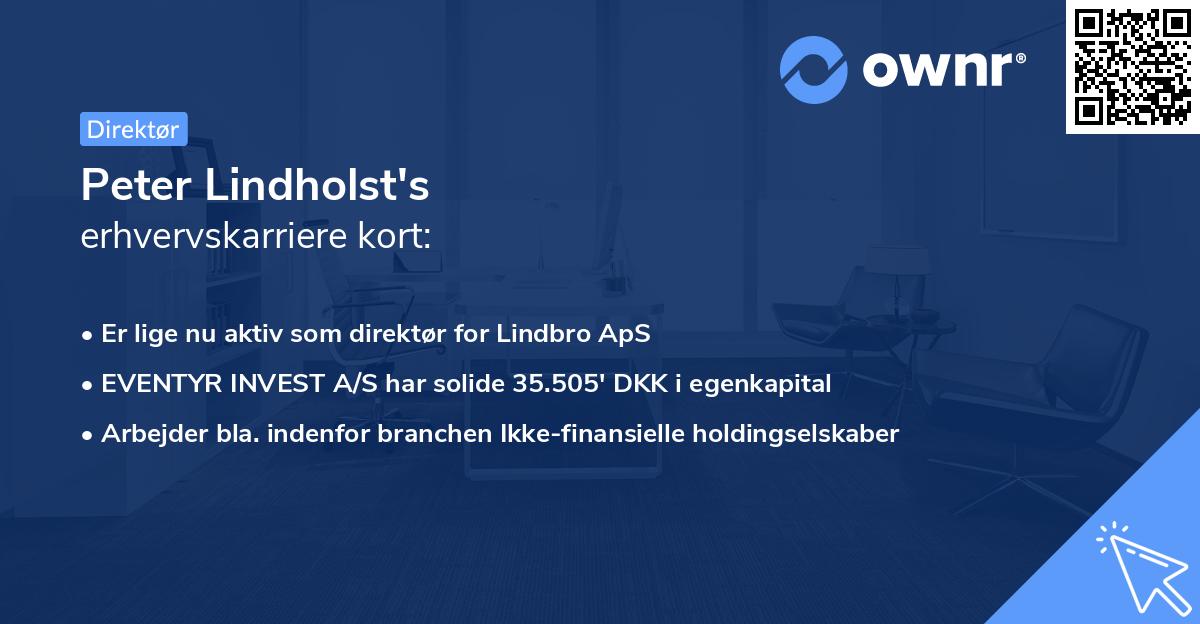 Peter Lindholst's erhvervskarriere kort