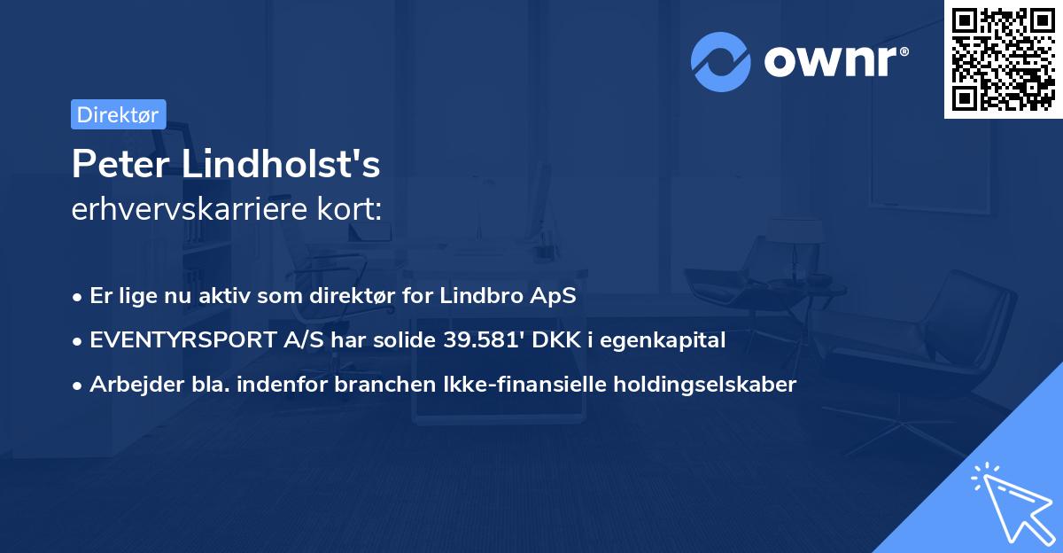 Peter Lindholst's erhvervskarriere kort